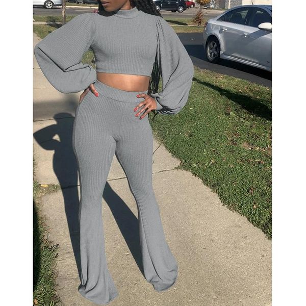 women's tracksuits tnnaoff aesthetic rib 2 piece women set lantern sleeve short fall fashion flare pants lounge wear outfits suits, Gray
women's tracksuits tnnaoff aesthetic rib 2 piece women set lantern sleeve short fall fashion flare pants lounge wear outfits suits, Gray