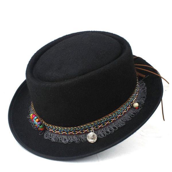 wide brim hats 2021 fashion women pork pie hat with tassel ribbon trilby lady fascinator size 58cm, Blue;gray
wide brim hats 2021 fashion women pork pie hat with tassel ribbon trilby lady fascinator size 58cm, Blue;gray