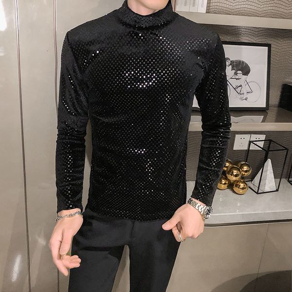 2020 shopkeeper male style with long sleeves outerwear celebrity half-turtleneck high sequin base shirt vvma, White;black
2020 shopkeeper male style with long sleeves outerwear celebrity half-turtleneck high sequin base shirt vvma, White;black