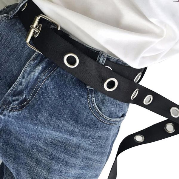 women students jean canvas waist belts silver pin buckle waistband fashion long personality casual metal ring wild belt, Black;brown
women students jean canvas waist belts silver pin buckle waistband fashion long personality casual metal ring wild belt, Black;brown
