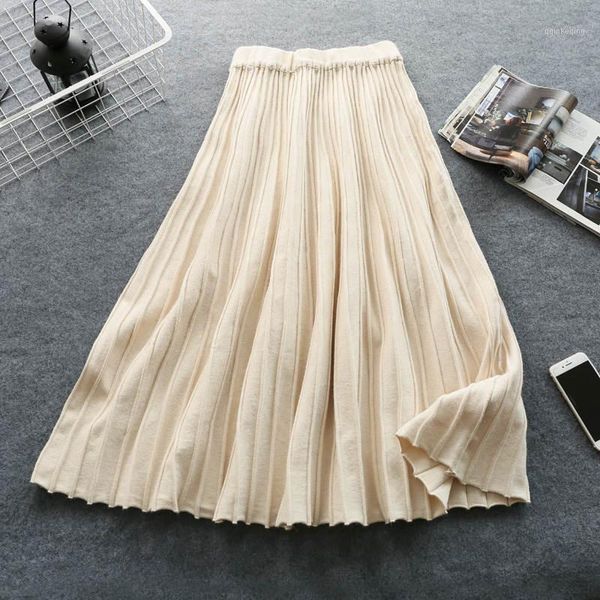 autumn pleated skirt women plus size elastic waist thicken knitted skirts womens jupe femme elegant maxi long skirt saia c46991, Black
autumn pleated skirt women plus size elastic waist thicken knitted skirts womens jupe femme elegant maxi long skirt saia c46991, Black