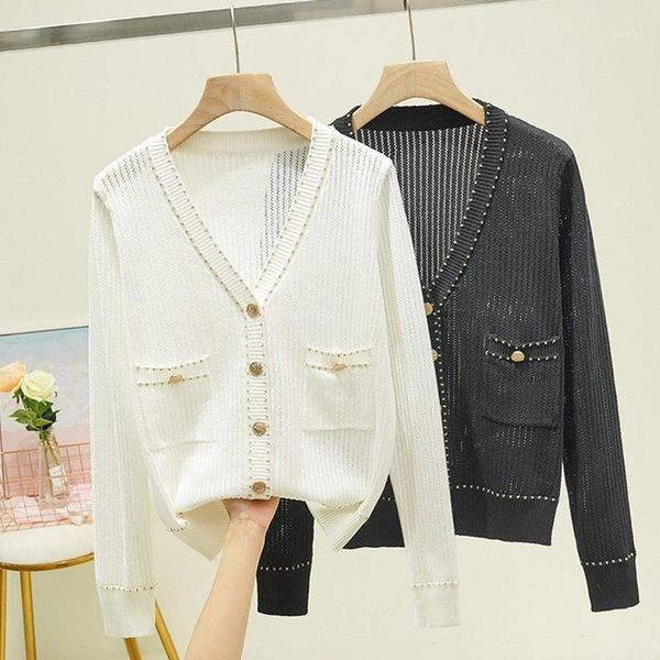 spring summer women casual cardigans korean knitted long sleeve sweater v neck female jumper coat black white open cardigan1
spring summer women casual cardigans korean knitted long sleeve sweater v neck female jumper coat black white open cardigan1