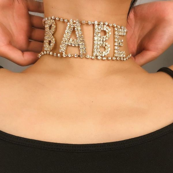 chains babe letter rhinestone choker necklace collar luxury gothic night club short crystal chain neck jewelry, Silver
chains babe letter rhinestone choker necklace collar luxury gothic night club short crystal chain neck jewelry, Silver