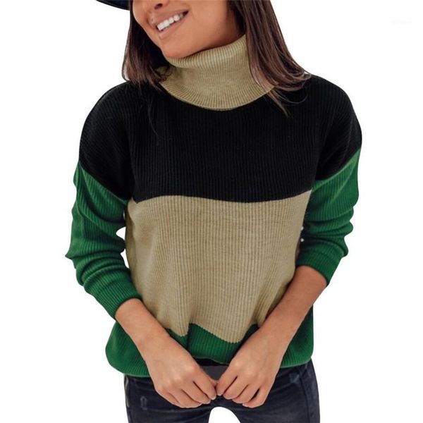 women knitted sweater new autumn winter long sleeves high collar loose warm wear female colorblock loose soft hem knitwear1, White;black
women knitted sweater new autumn winter long sleeves high collar loose warm wear female colorblock loose soft hem knitwear1, White;black