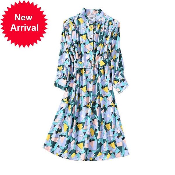 2021 new runway summer sleeve lapel printed elegant female chiffon blue dress long fashion clothing brand design smn8, Black;gray
2021 new runway summer sleeve lapel printed elegant female chiffon blue dress long fashion clothing brand design smn8, Black;gray