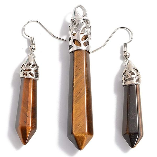 10 set hexagon prism tiger eye stone pendant opalite opal drop earrings for women silver plated jewelry set
10 set hexagon prism tiger eye stone pendant opalite opal drop earrings for women silver plated jewelry set