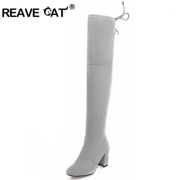 reave cat over the knee boots women shoes high heels square toe flock zipper knot fashion female footwear winter party a0111, Black
reave cat over the knee boots women shoes high heels square toe flock zipper knot fashion female footwear winter party a0111, Black