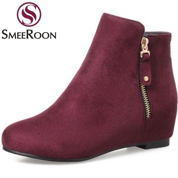 boots smeeroon fashion zipper flock ankle simple keep warm winter round toe height increasing campus shoes woman, Black
boots smeeroon fashion zipper flock ankle simple keep warm winter round toe height increasing campus shoes woman, Black