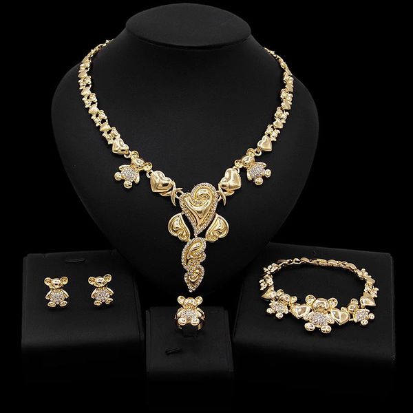yulaili jewelry sets teddy bear stud earrings bracelet ring wedding bridal pendant necklace luxury jewellery bijoux, Silver
yulaili jewelry sets teddy bear stud earrings bracelet ring wedding bridal pendant necklace luxury jewellery bijoux, Silver