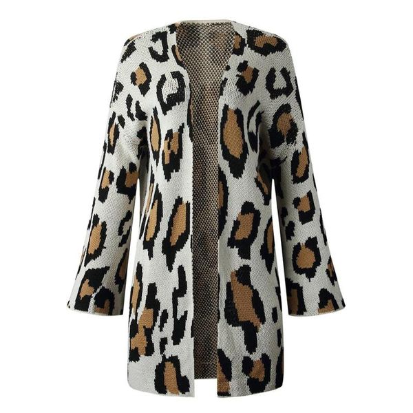 women's knits & tees oversize knit sweater fashion women autumn open front leopard print long cardigan knitted coat, White
women's knits & tees oversize knit sweater fashion women autumn open front leopard print long cardigan knitted coat, White