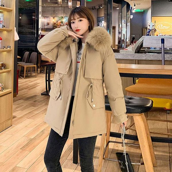 plush fashion padded jacket women 2021 new winter thick down cotton coat korean big fur collar hooded outwear warm woman parkas, Black
plush fashion padded jacket women 2021 new winter thick down cotton coat korean big fur collar hooded outwear warm woman parkas, Black