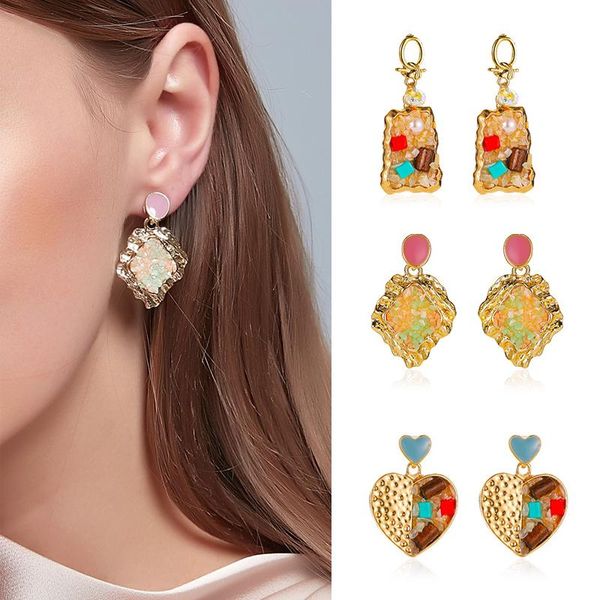 bohemia natural stone drop earrings for women golden multicolor india jewelry 2021 trendy vintage female geometric earring gifts, Silver
bohemia natural stone drop earrings for women golden multicolor india jewelry 2021 trendy vintage female geometric earring gifts, Silver