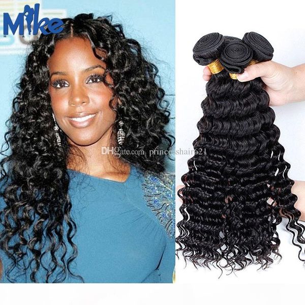 mikehair premium brazilian deep wave curly human hair 3 bundles mink brazilian hair weave peruvian indian malaysian remy hair extensions, Black 
mikehair premium brazilian deep wave curly human hair 3 bundles mink brazilian hair weave peruvian indian malaysian remy hair extensions, Black