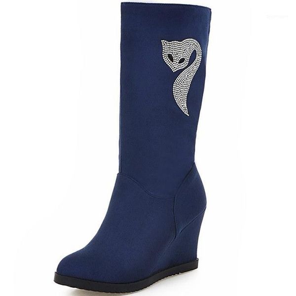 round toe women's mid calf boots female shoes crystal rubber ladies wedge high heel rhinestone fabric mid-calf solid1, Black
round toe women's mid calf boots female shoes crystal rubber ladies wedge high heel rhinestone fabric mid-calf solid1, Black