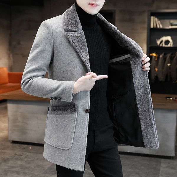 wool overcoat autumn and winter 2020 new large korean slim fit medium length woollen windbreaker men's coat, Tan;black
wool overcoat autumn and winter 2020 new large korean slim fit medium length woollen windbreaker men's coat, Tan;black