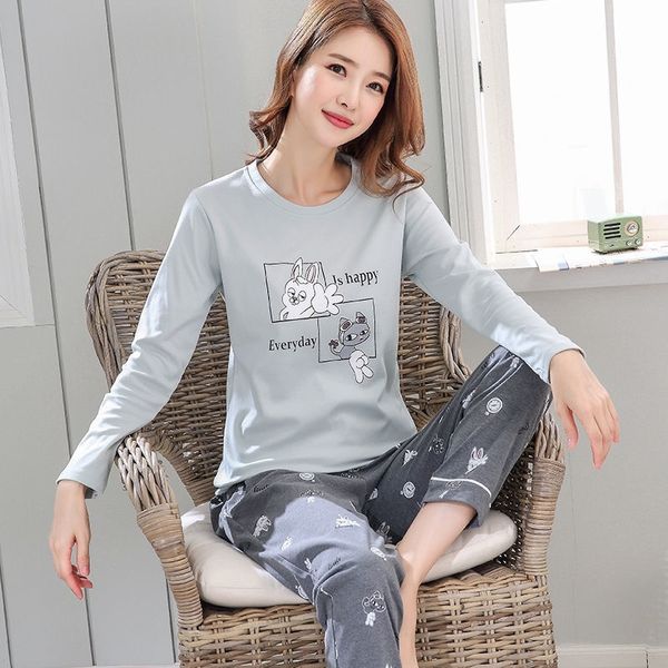women pajamas set spring autumn new cartoon printed long sleeve cute sleepwear suit casual homewear female pyjamas y200425, Black;red
women pajamas set spring autumn new cartoon printed long sleeve cute sleepwear suit casual homewear female pyjamas y200425, Black;red