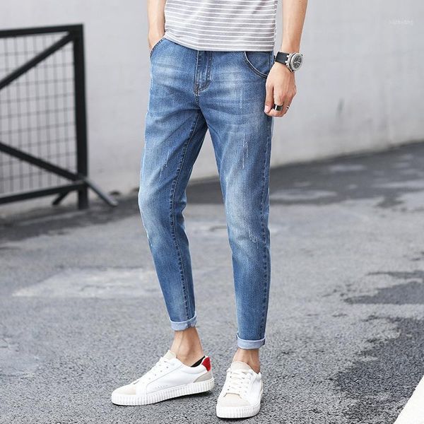 men's jeans men casual fashion trend spring and summer male ankle-length pants stretch slim pencil distressed denim trousers1, Blue
men's jeans men casual fashion trend spring and summer male ankle-length pants stretch slim pencil distressed denim trousers1, Blue