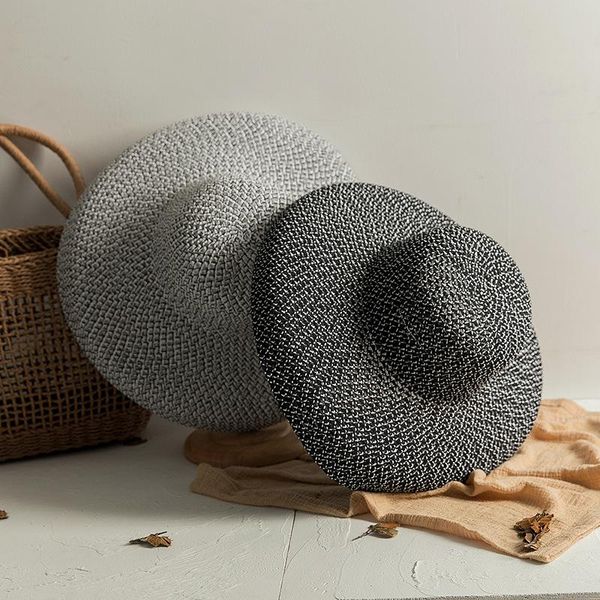 summer hepburn style vintage design straw hat women girls solid color beach holiday big sun cap, Blue;gray
summer hepburn style vintage design straw hat women girls solid color beach holiday big sun cap, Blue;gray