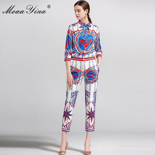 moaayina fashion designer runway set summer women stand collar 3/4 sleeve vintage floral print elegant +3/4 pencil pants set1, White
moaayina fashion designer runway set summer women stand collar 3/4 sleeve vintage floral print elegant +3/4 pencil pants set1, White