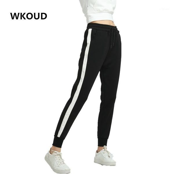 wkoud women pants side striped sweatpants spring ankle-length loose harem trousers black with white female casual wear p80951, Black;white
wkoud women pants side striped sweatpants spring ankle-length loose harem trousers black with white female casual wear p80951, Black;white