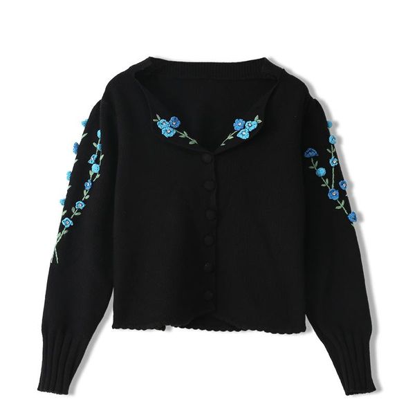spring autumn knitted jacket floral embroidered sweater women single breasted cardigan outerwear ta2155, White
spring autumn knitted jacket floral embroidered sweater women single breasted cardigan outerwear ta2155, White