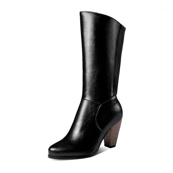 boots women's shoes 2021 season high with sharp woman tide1, Black