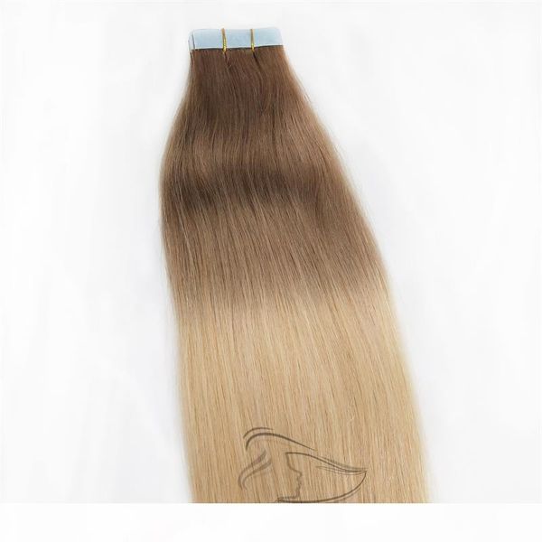 human virgin hair extensions pu tape remy full head balayage color #6 613 skin weft vrigin hair 50g 20pcs hair extensions, Black 
human virgin hair extensions pu tape remy full head balayage color #6 613 skin weft vrigin hair 50g 20pcs hair extensions, Black