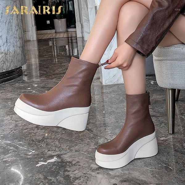 boots sarairis 2021 fashion shoes woman zip up platform heels genuine leather ankle ladies1, Black
boots sarairis 2021 fashion shoes woman zip up platform heels genuine leather ankle ladies1, Black