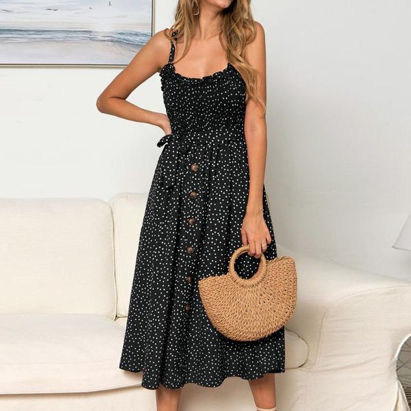 casual dresses laamei summer sleeveless dress women strapless bow button loose bandage pleated polka dot sundress backless vestidos, Black;gray
casual dresses laamei summer sleeveless dress women strapless bow button loose bandage pleated polka dot sundress backless vestidos, Black;gray