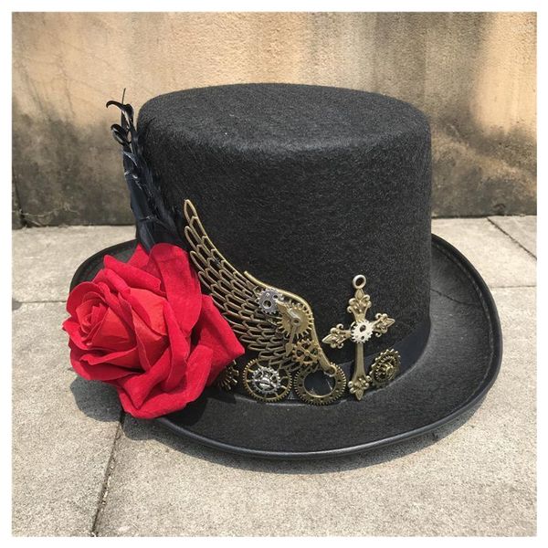 fashion steampunk hat with rose for women dance party hat cosplay performance size 57cm steampunk1, Blue;gray
fashion steampunk hat with rose for women dance party hat cosplay performance size 57cm steampunk1, Blue;gray