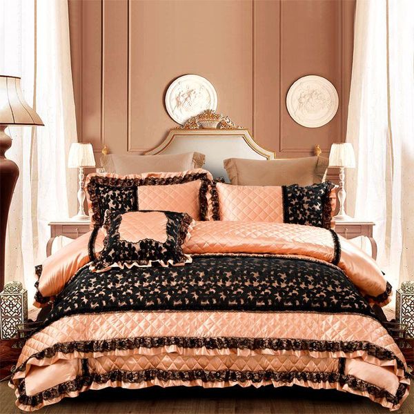 bedding sets luxury rose gold silk cotton european set quilting duvet cover bed sheet bedspread pillowcase blak lace flag 6pcs
bedding sets luxury rose gold silk cotton european set quilting duvet cover bed sheet bedspread pillowcase blak lace flag 6pcs