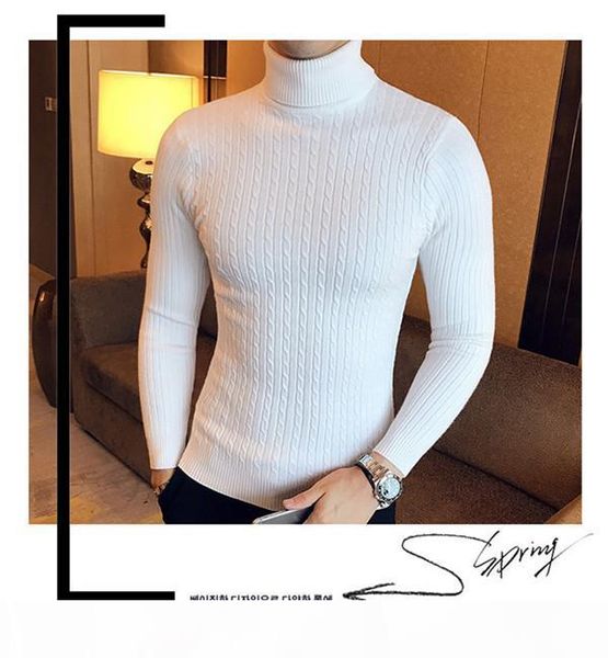 autumn and winter mens turtle neck sweaters fashion designer slim fit long sleeved solid color sweaters, White;black
autumn and winter mens turtle neck sweaters fashion designer slim fit long sleeved solid color sweaters, White;black
