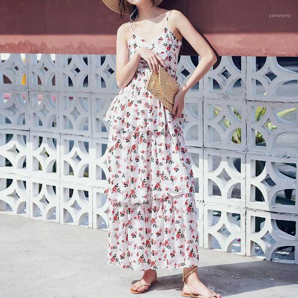 v neck ruffles floral print summer chiffon dress women backless strap boho long dress sleeveless maxi beach vestidos1, Black;gray
v neck ruffles floral print summer chiffon dress women backless strap boho long dress sleeveless maxi beach vestidos1, Black;gray