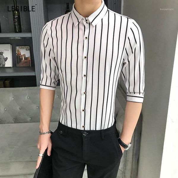 men's casual shirts legible striped shirt men 2021 fashion summer business slim fit three quarter dress asian size 5xl1, White;black
men's casual shirts legible striped shirt men 2021 fashion summer business slim fit three quarter dress asian size 5xl1, White;black
