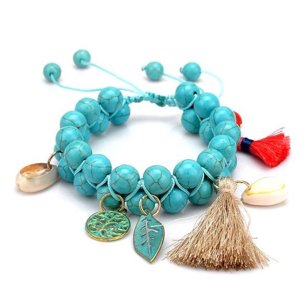 charm bracelets multicolor stone bronze alloy shell tassels mix and match double row women's woven bracelet european american style, Golden;silver
charm bracelets multicolor stone bronze alloy shell tassels mix and match double row women's woven bracelet european american style, Golden;silver