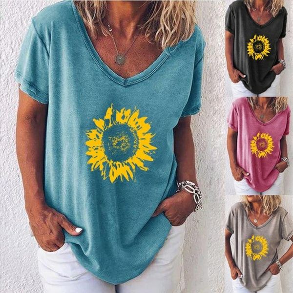 plus size s 5xl summer t shirts women short sleeve loose sunflower printed tee shirt v neck streetwear tee wdc3253, White
plus size s 5xl summer t shirts women short sleeve loose sunflower printed tee shirt v neck streetwear tee wdc3253, White