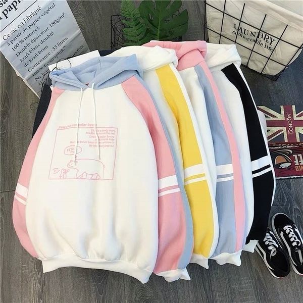 women plush cute bear print hoodie long sleeve hoody female sweatshirts loose size lovely cotton treetwear spring clothes y200107, Black
women plush cute bear print hoodie long sleeve hoody female sweatshirts loose size lovely cotton treetwear spring clothes y200107, Black