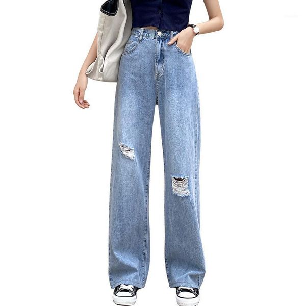 ripped high waist jeans cotton full length loose and slim spring and autumn 2020 new comfortable wide leg vertical straight tube1, Blue
ripped high waist jeans cotton full length loose and slim spring and autumn 2020 new comfortable wide leg vertical straight tube1, Blue