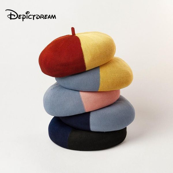 berets style ins spring summer leisure fashion colour matching knitting breathability women beret for sweet girl, Blue;gray
berets style ins spring summer leisure fashion colour matching knitting breathability women beret for sweet girl, Blue;gray