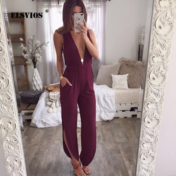 elsvios women deep v-neck backless jumpsuit new fashion split long pants jumpsuits summer off shoulder solid beach overalls1, Black;white
elsvios women deep v-neck backless jumpsuit new fashion split long pants jumpsuits summer off shoulder solid beach overalls1, Black;white