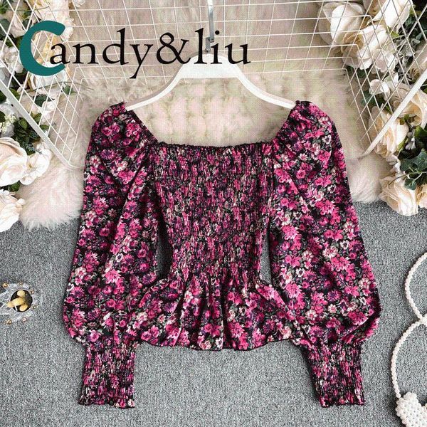 bubble sleeve blouse women's autumn 2020 new holiday style floral blouse tide1, White
bubble sleeve blouse women's autumn 2020 new holiday style floral blouse tide1, White