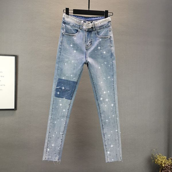 rhinestone денима женщины джинсы лето новый высокой талии лоскутное тощий карандаш женские джинсы высокого качества, Blue
rhinestone денима женщины джинсы лето новый высокой талии лоскутное тощий карандаш женские джинсы высокого качества, Blue