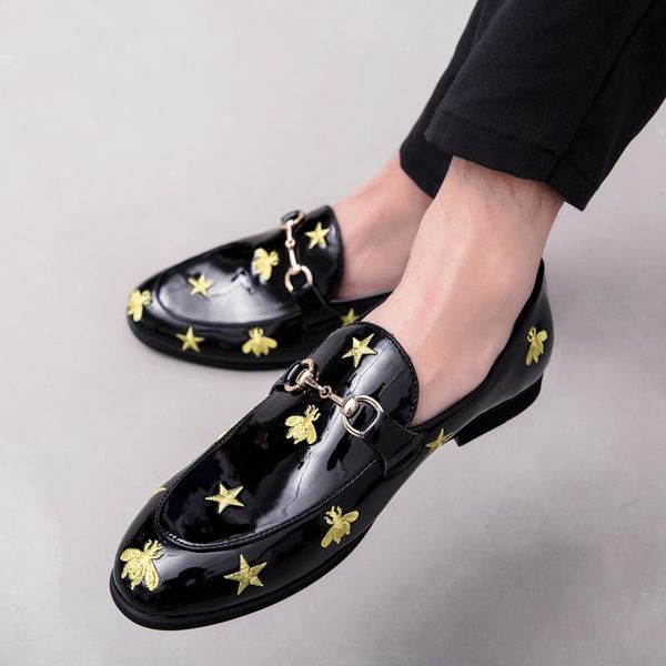men's embroidery metal buckle decor loafers mocassin homme driving flats casual summer loafer slip on shoes black shiny
men's embroidery metal buckle decor loafers mocassin homme driving flats casual summer loafer slip on shoes black shiny