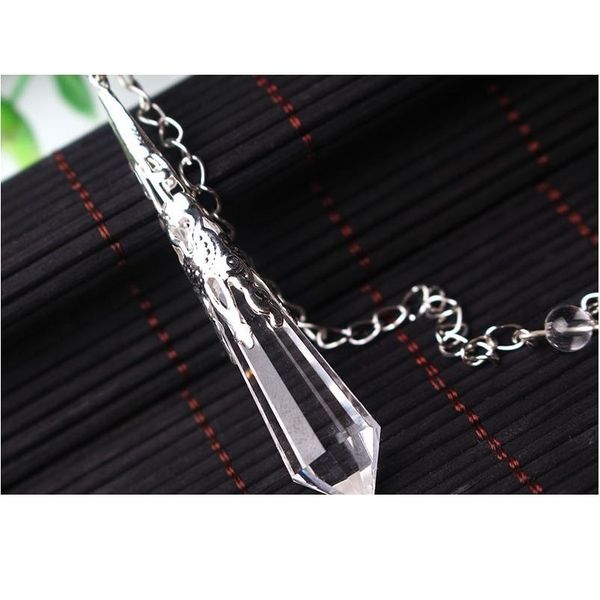new natural white crystal pendulums for dowsing reiki chakra healing crystals charms necklace filigree qylnim, Black
new natural white crystal pendulums for dowsing reiki chakra healing crystals charms necklace filigree qylnim, Black