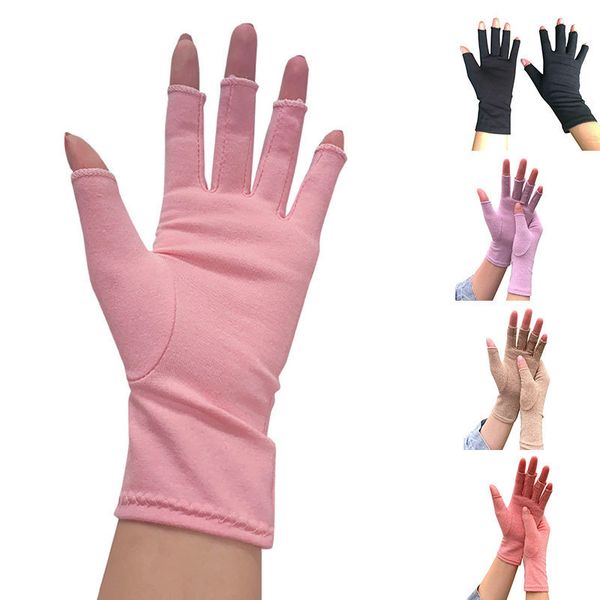 1 pairs anti arthritis pain relief men women half finger therapy cotton elastic compression gloves durable mittens, Blue;gray
1 pairs anti arthritis pain relief men women half finger therapy cotton elastic compression gloves durable mittens, Blue;gray