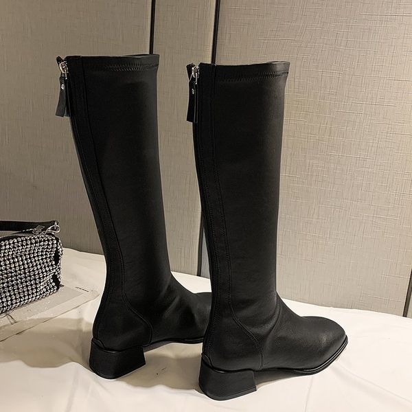 2020 and winter new leather return big-size long high thick heels women's boots boots-43 98sg, Black
2020 and winter new leather return big-size long high thick heels women's boots boots-43 98sg, Black