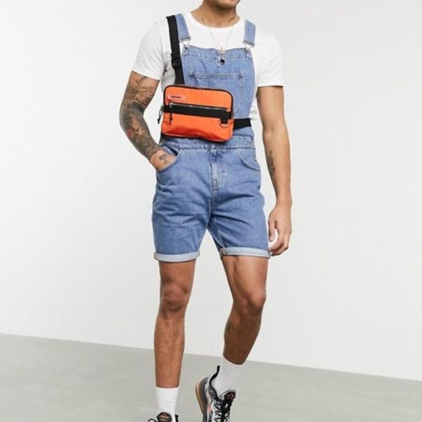 men's casual jeans overalls multiple pockets straps slim jumpsuit short denim bib pants rompers streetwear kg-901, Blue
men's casual jeans overalls multiple pockets straps slim jumpsuit short denim bib pants rompers streetwear kg-901, Blue