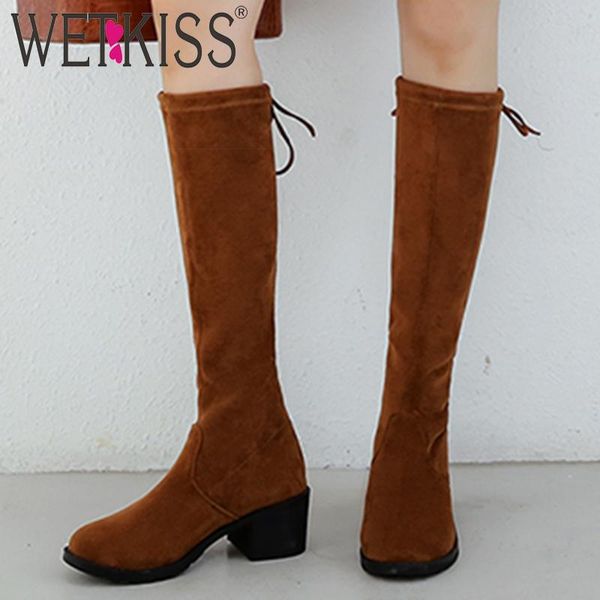 wetkiss knee high boots women stretch flock boot female round toe high heels thick shoes ladies cross tied shoes winter 2020 new, Black
wetkiss knee high boots women stretch flock boot female round toe high heels thick shoes ladies cross tied shoes winter 2020 new, Black