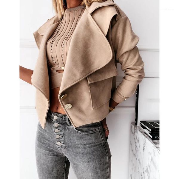 my women solid color jacket long sleeve turn-down collar side pocket single-breasted coat womens coat 2020 clothes1, Black;brown
my women solid color jacket long sleeve turn-down collar side pocket single-breasted coat womens coat 2020 clothes1, Black;brown