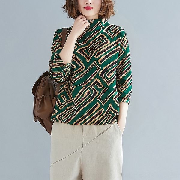 i0wlt collar new style literary print loose and show thin women's artistic large size versatile casual coat t-shirt half high spring, White
i0wlt collar new style literary print loose and show thin women's artistic large size versatile casual coat t-shirt half high spring, White